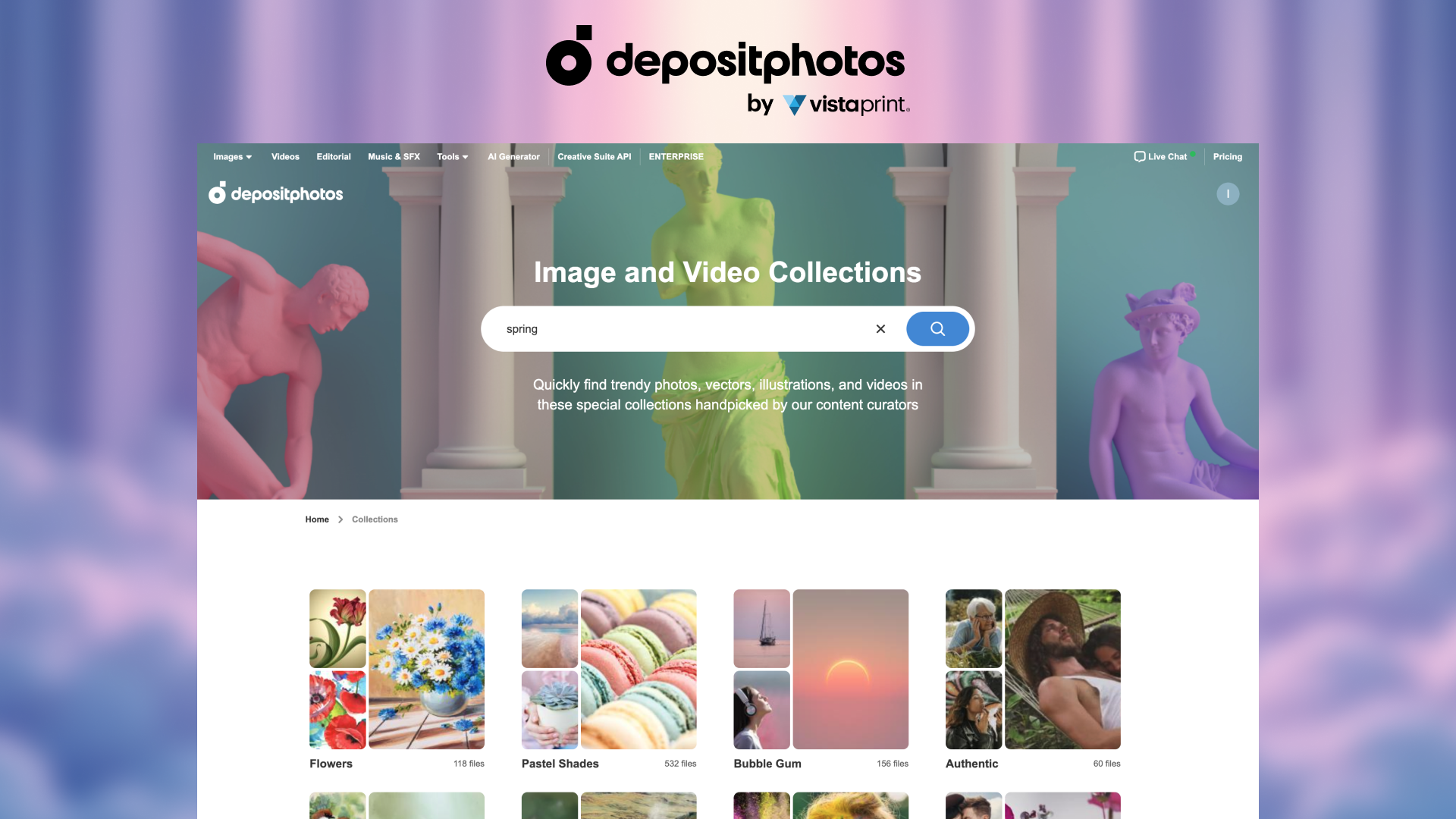 Curated image collections