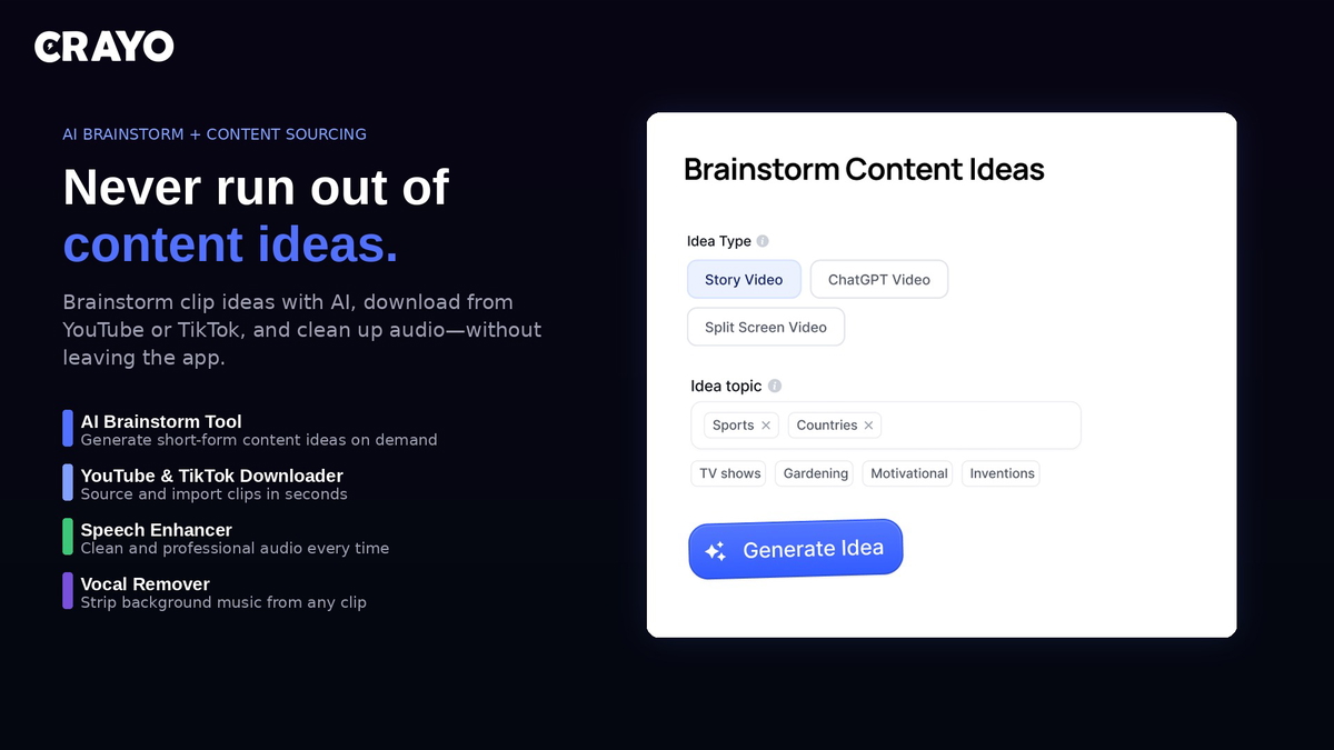 Brainstorm and source content in one place