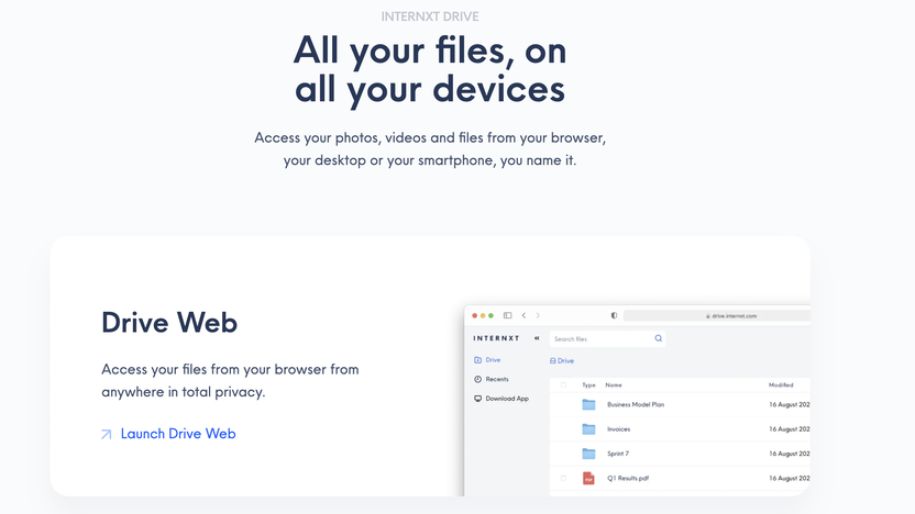Internxt Drive screenshot
