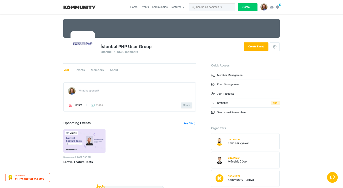 Kommunity dashboard