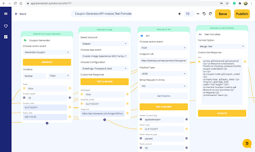 Coupon Generator, API/HTTP module and Text Formatter