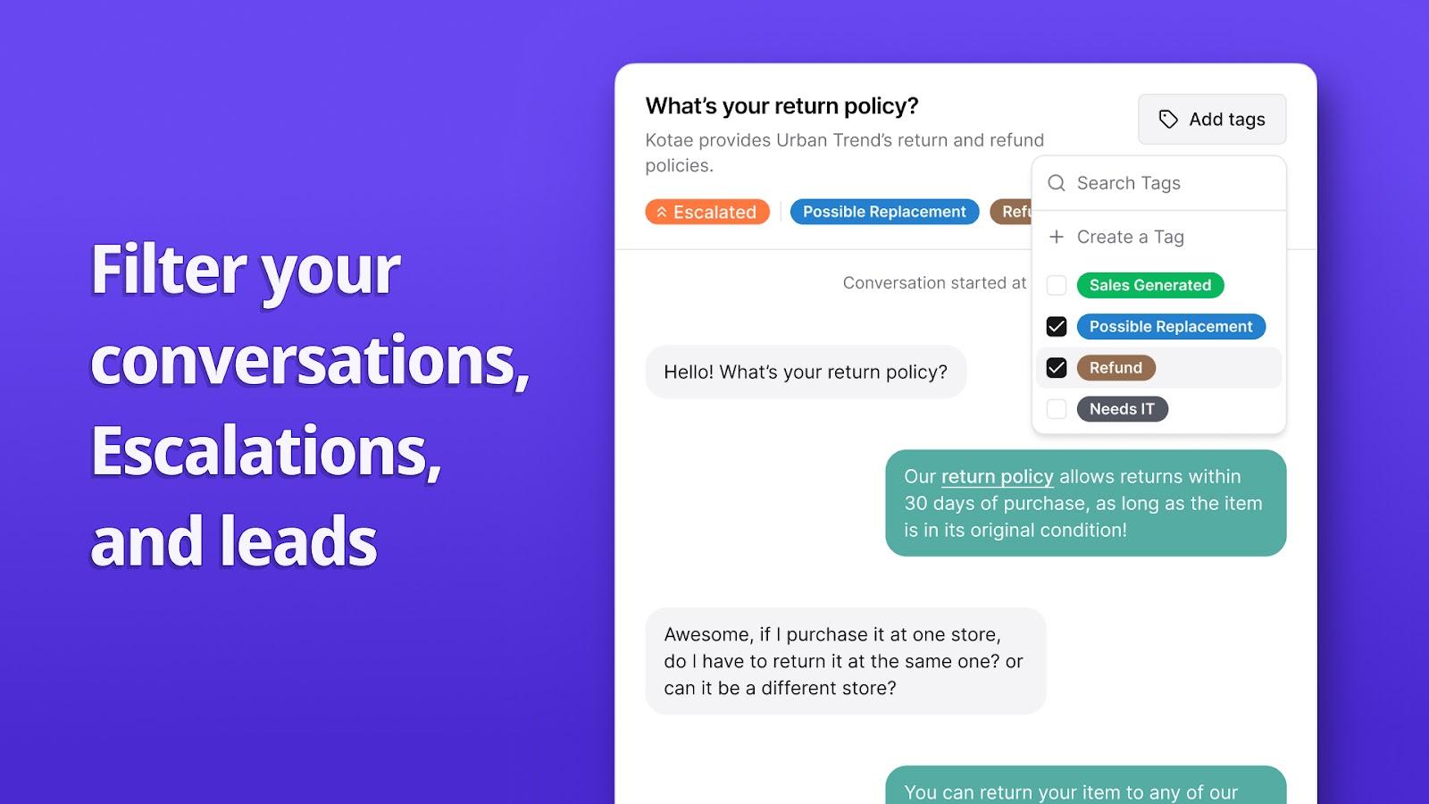 Chatbot escalations