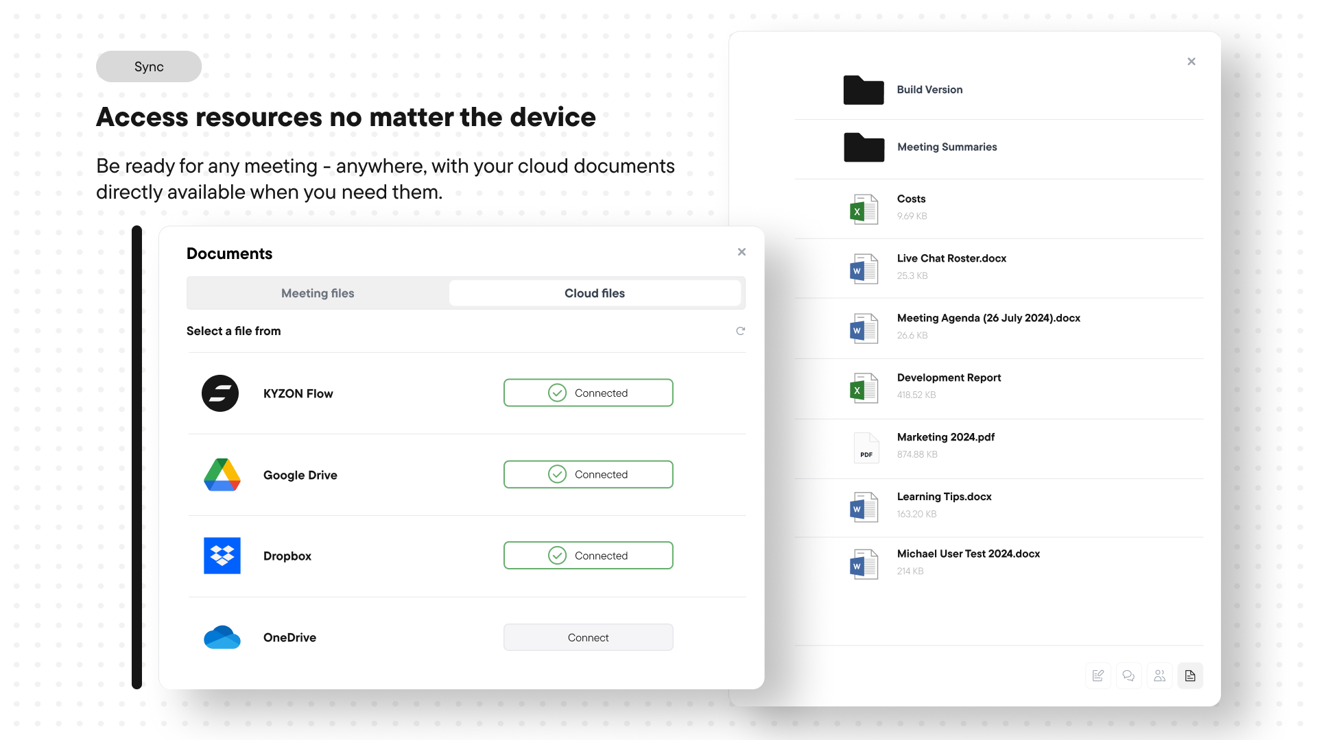 Cloud storage integrations