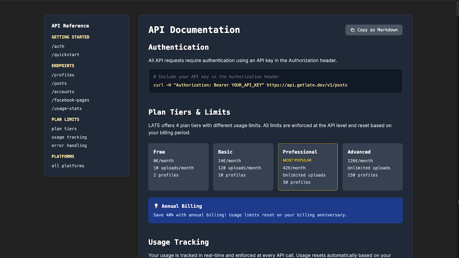 API documentation