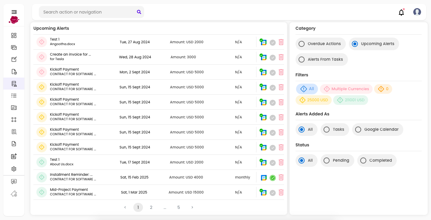 AI contract tracking