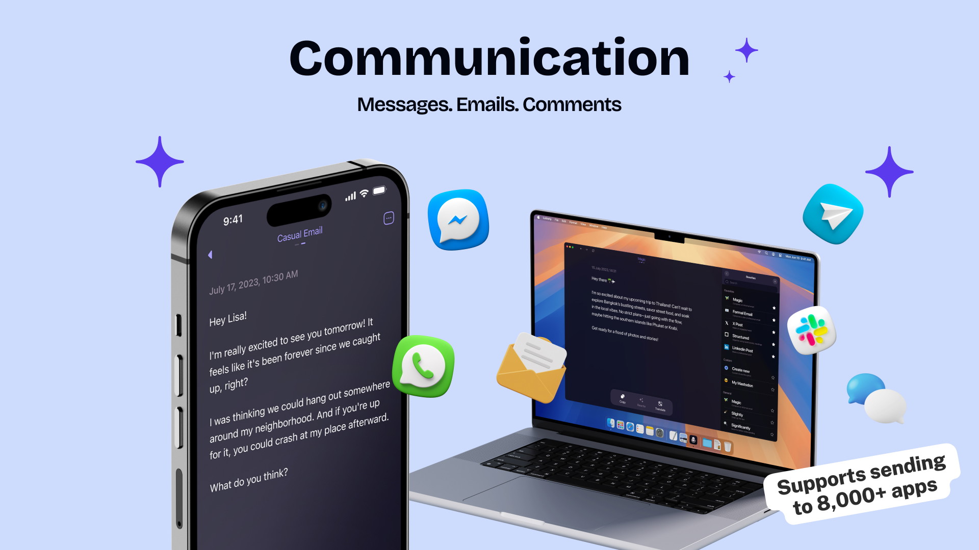 Speech-to-text emails and texts