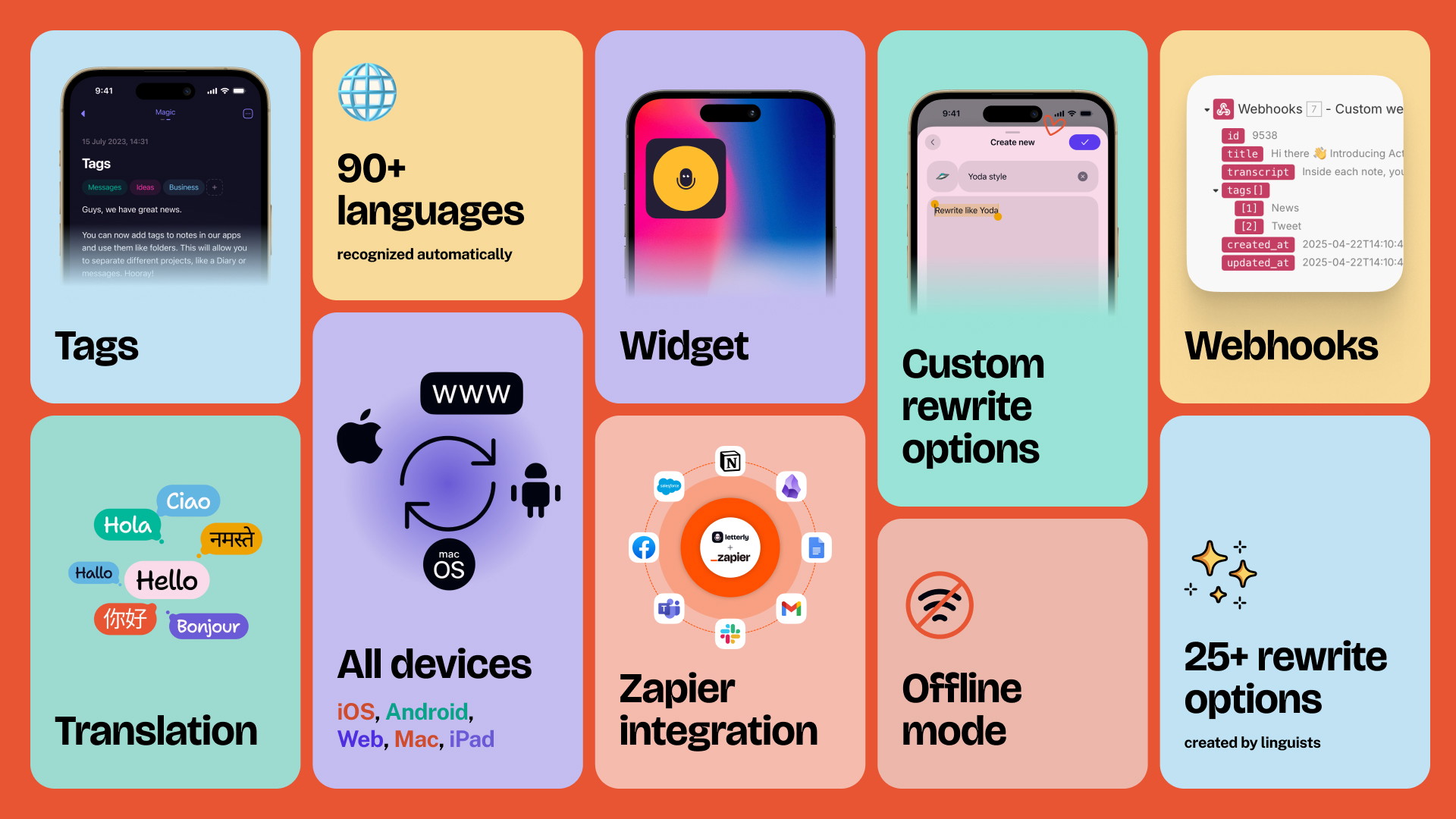 Speech-to-text app features