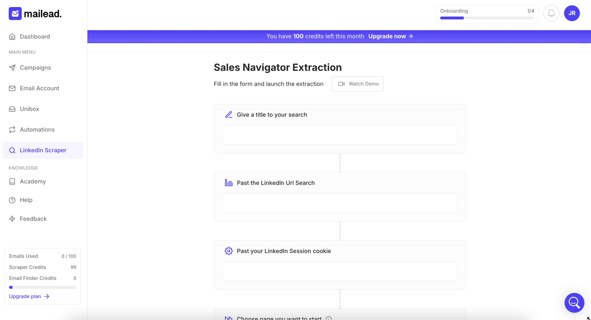 Sales Navigator extraction