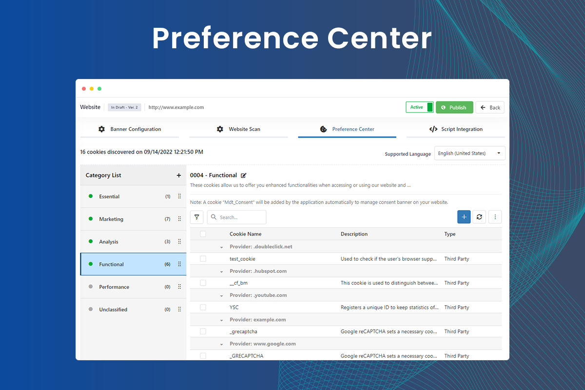 Preference center