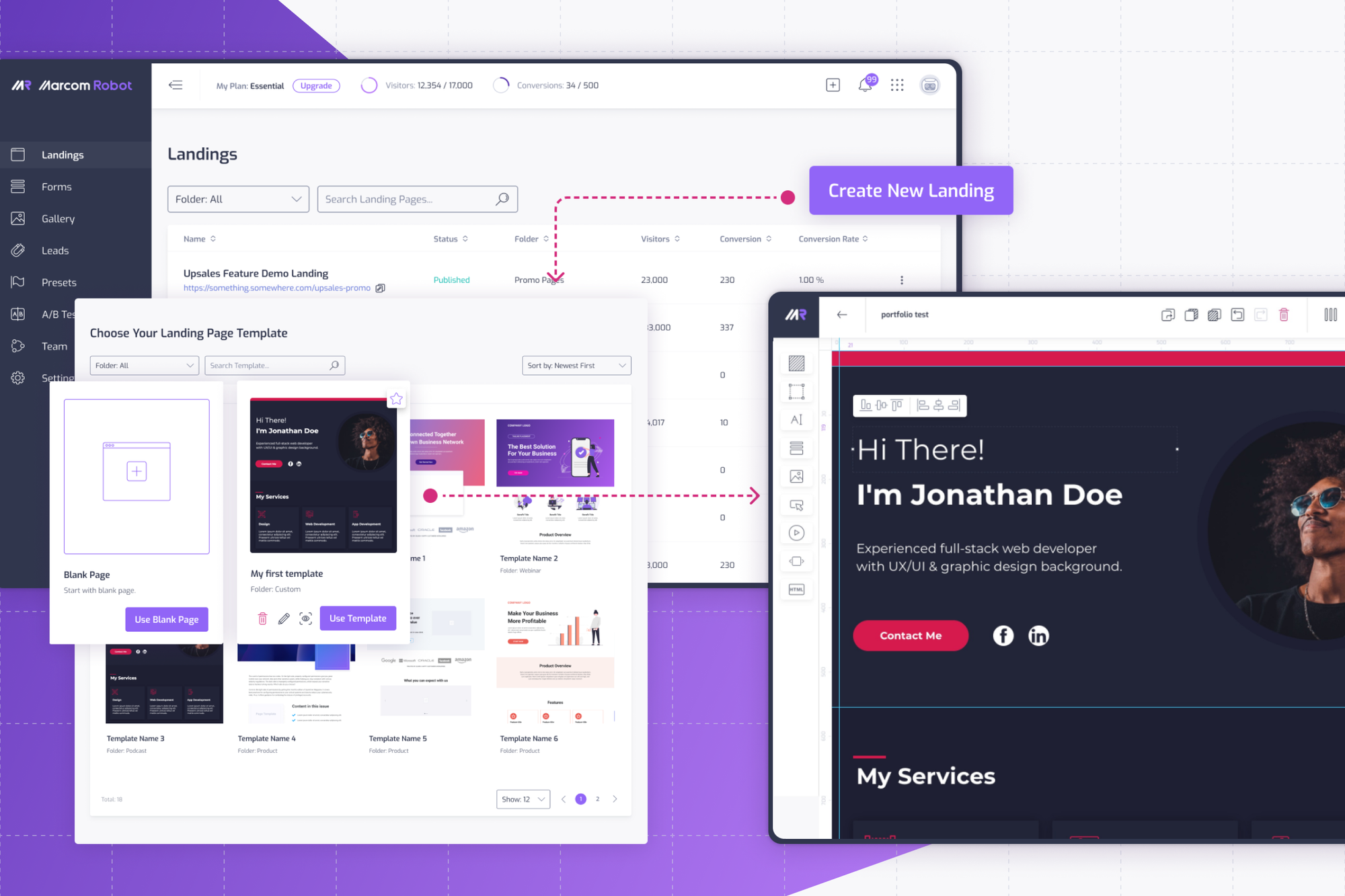 Landing page builder