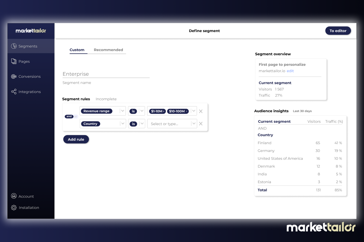 Inbound segmentation