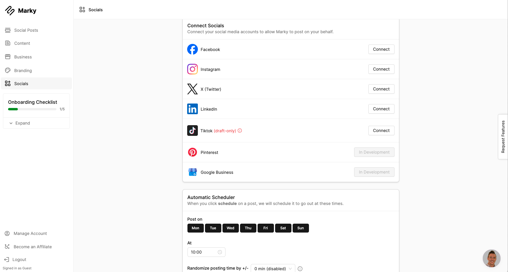 Automatic social media content scheduler