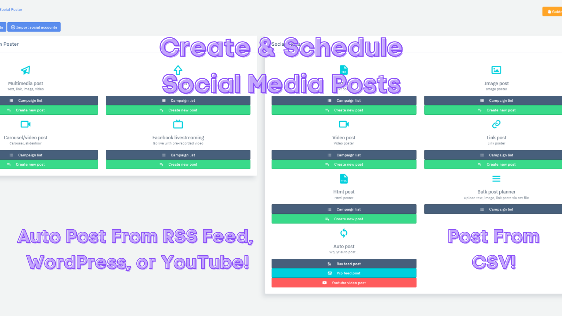 Create and schedule social media posts