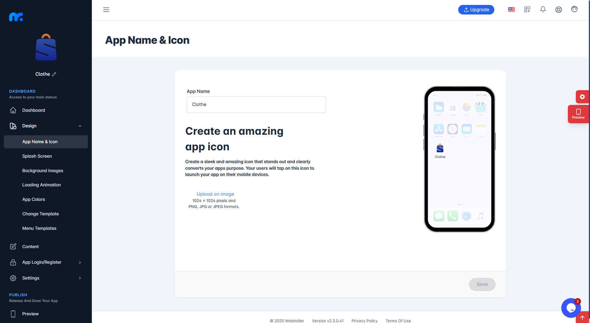 App customization options