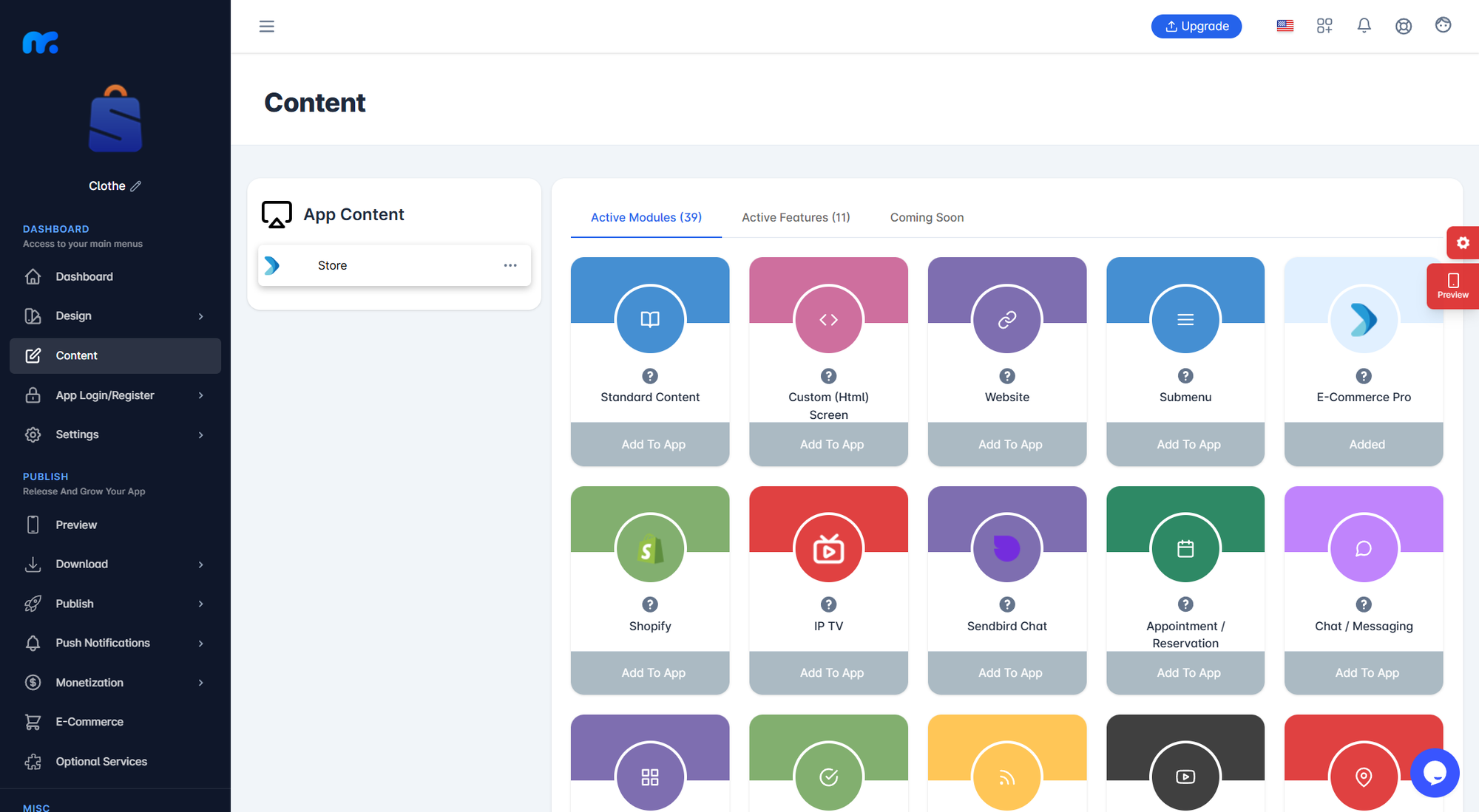 App designer dashboard
