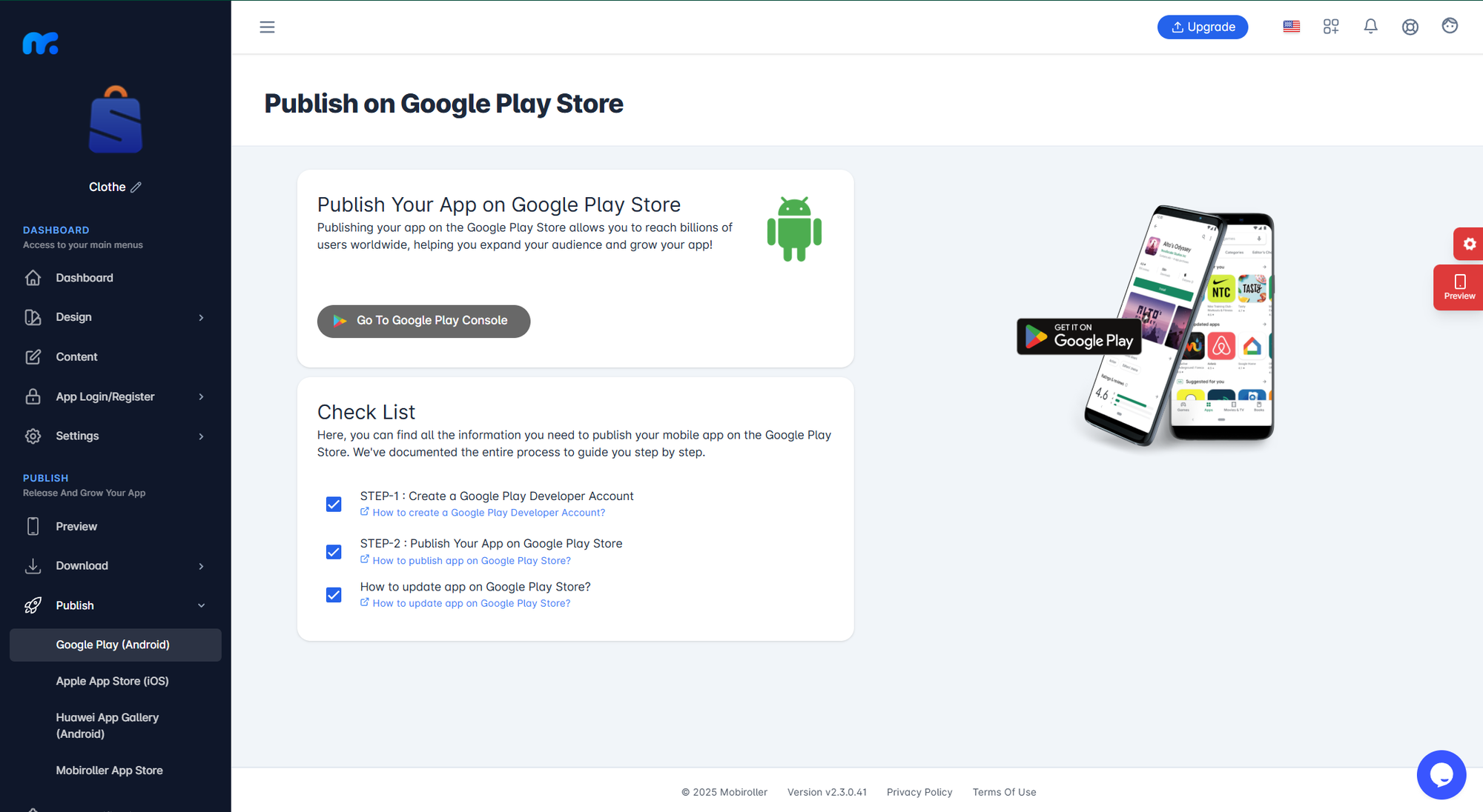 Publishing to Google Play