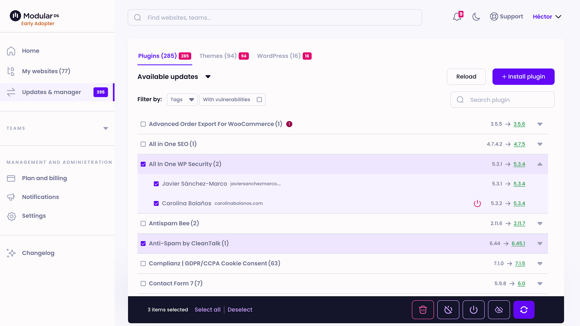 Unified dashboard