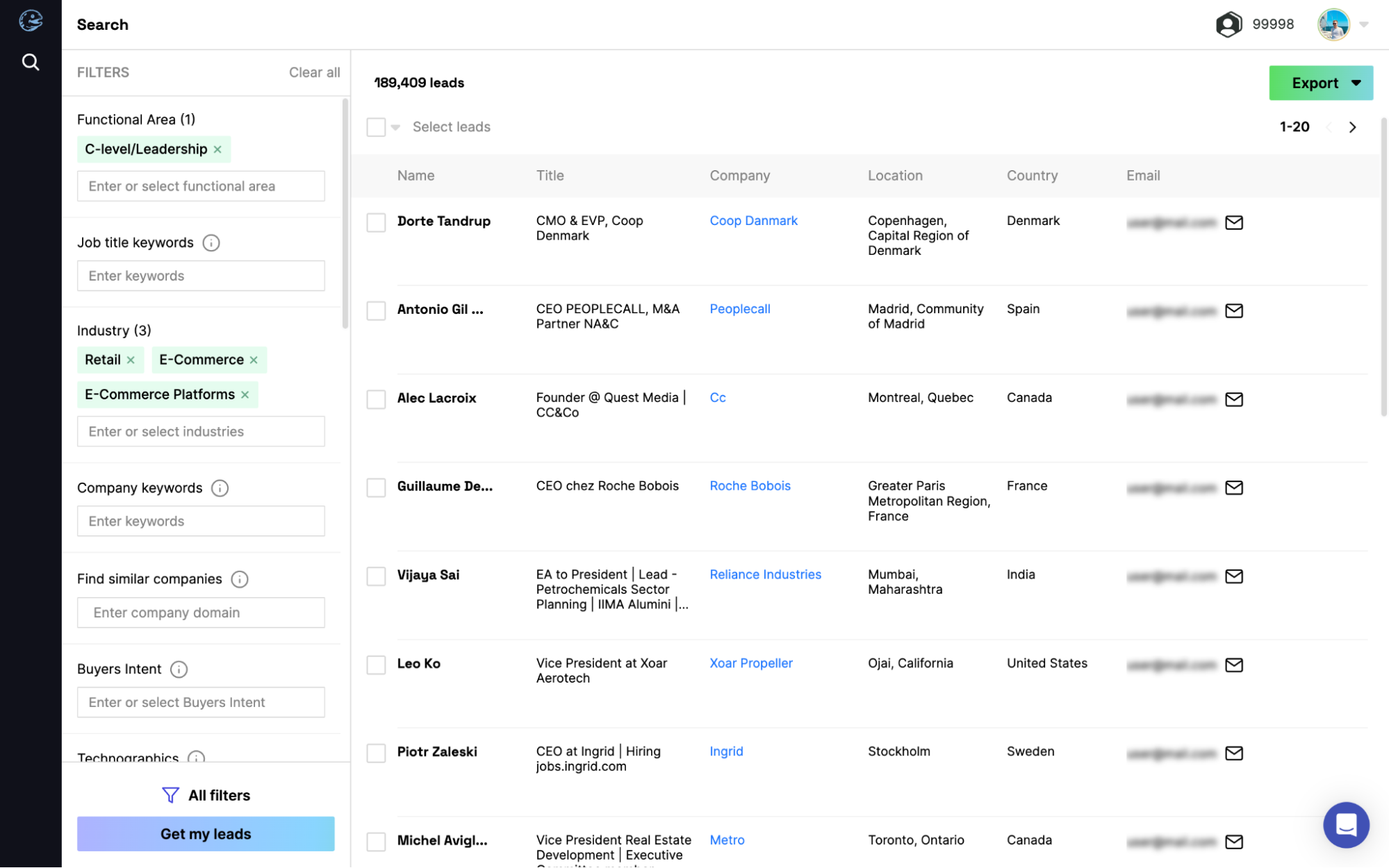 B2B leads database