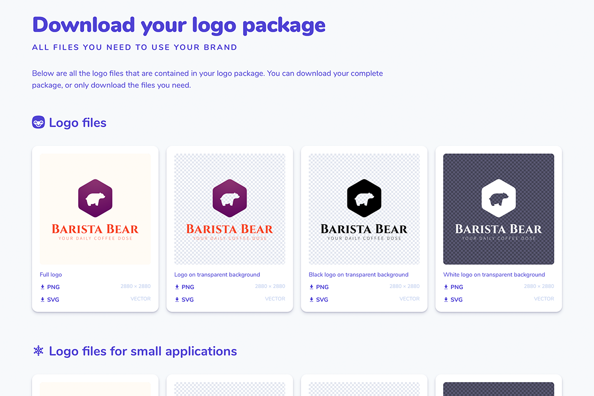 Download page for logo and image variants