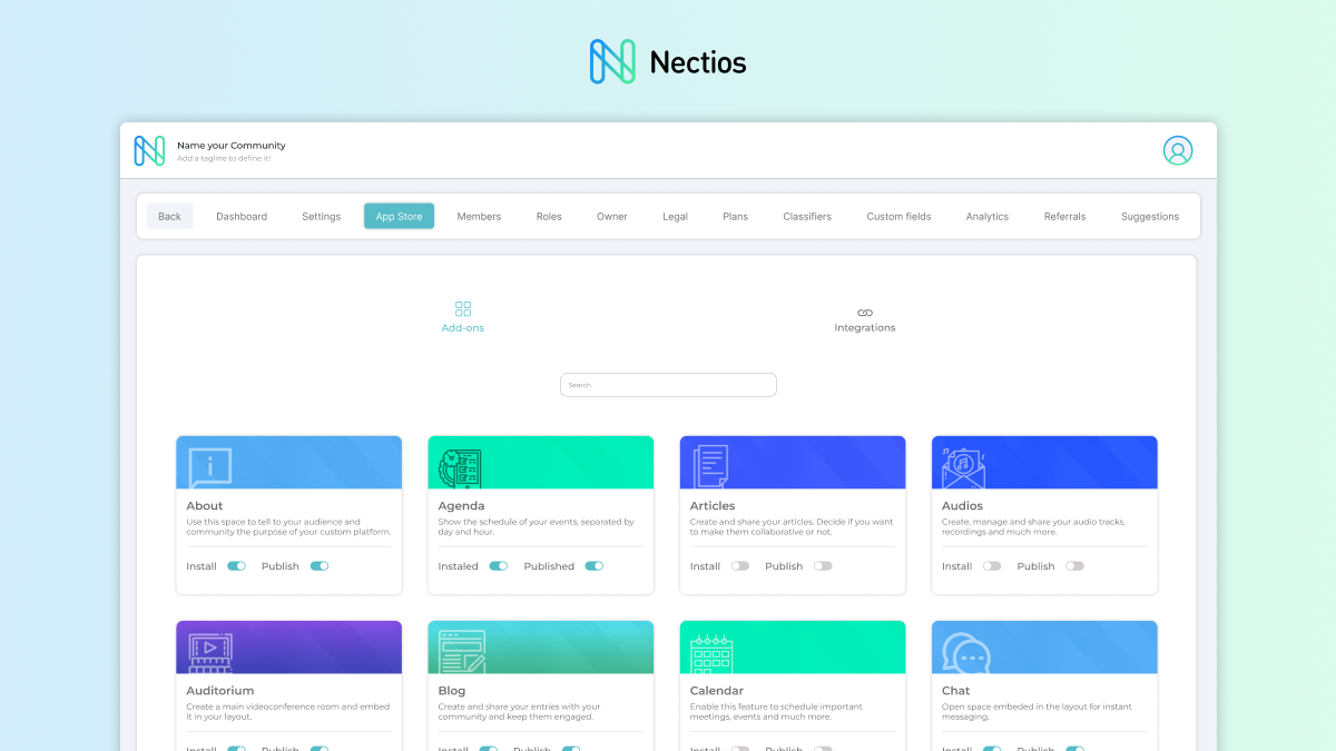 Nectios app store