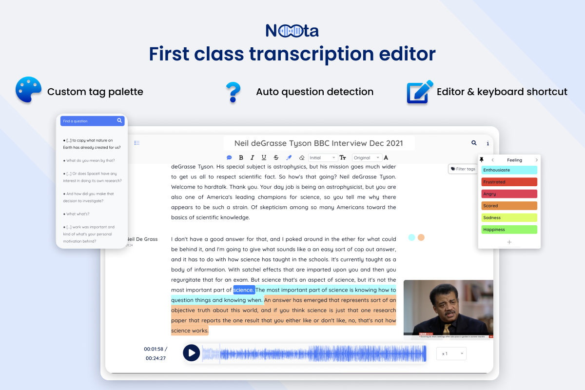 Transcription editor