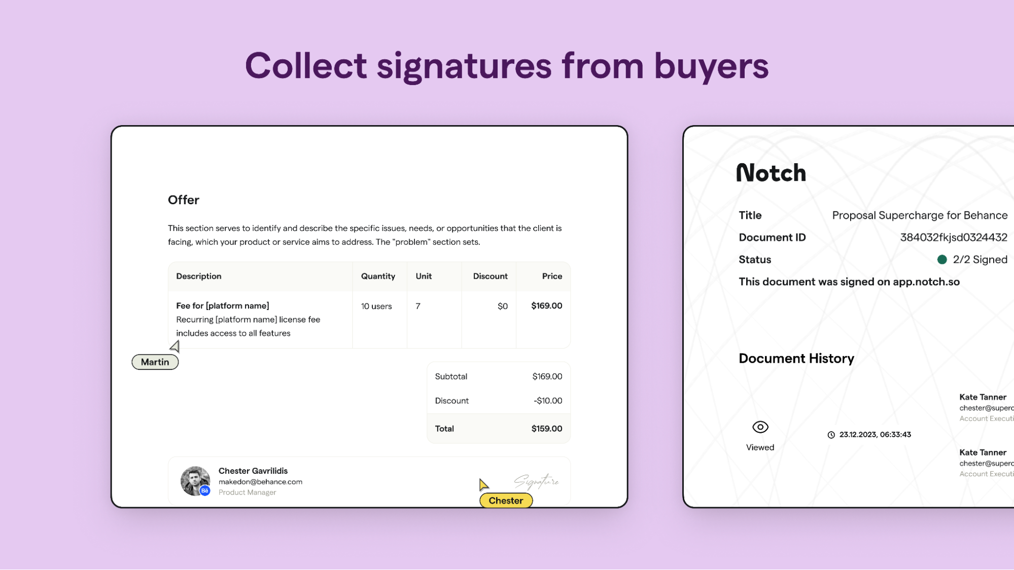 Integrated signature tools
