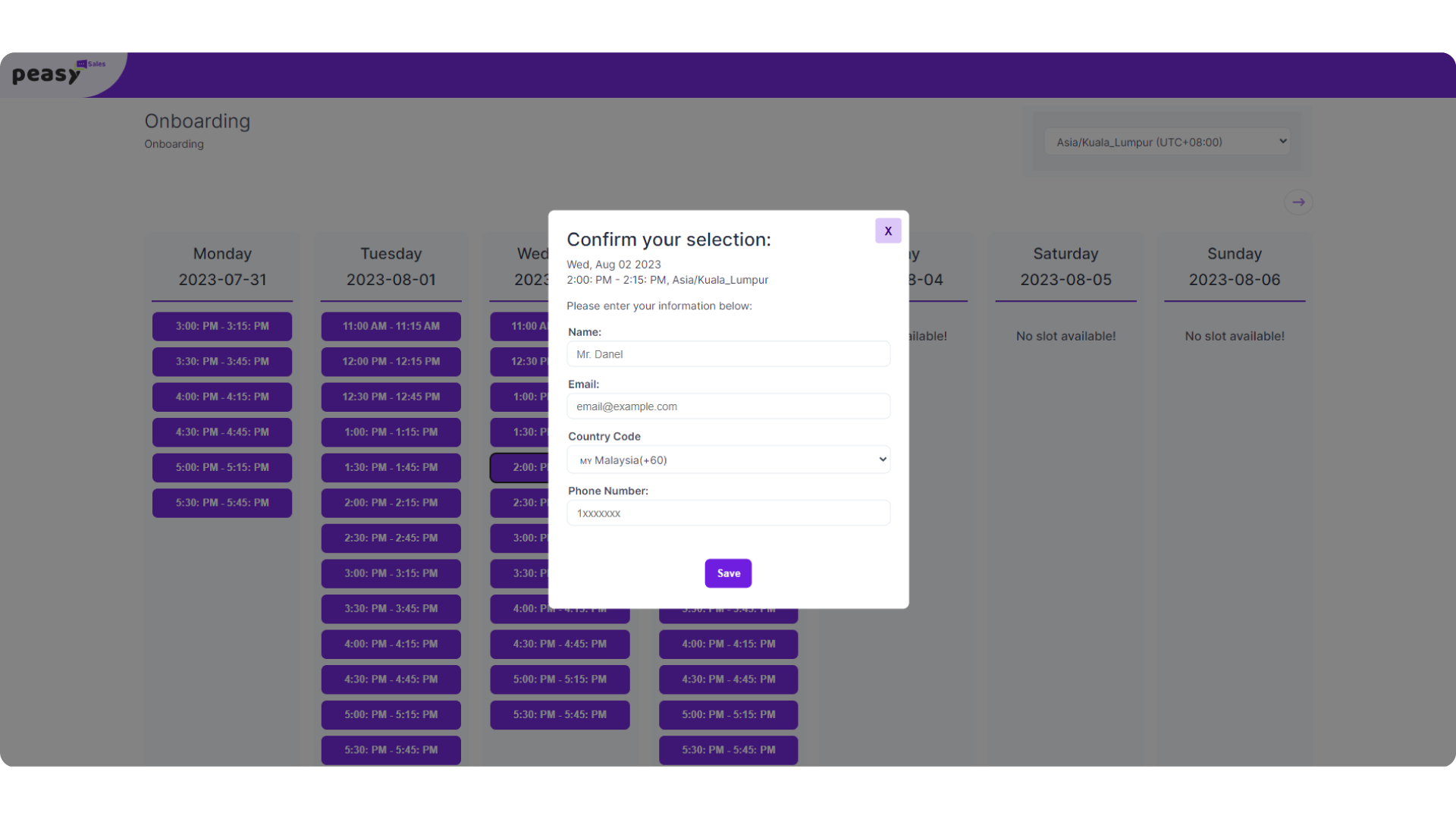 Appointment scheduling system