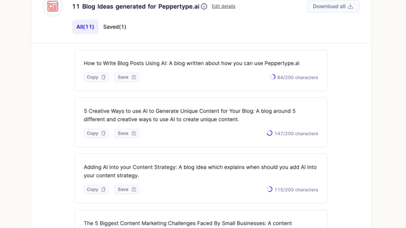 Generated blog ideas