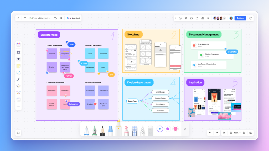 Digital whiteboards