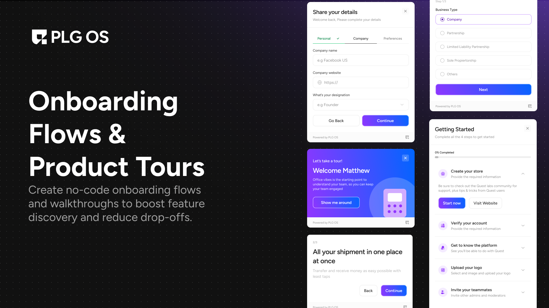 Onboarding flows