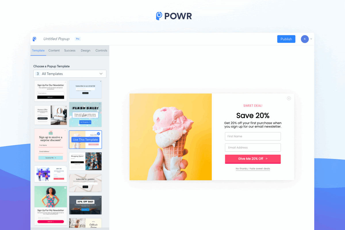 POWR editor templates