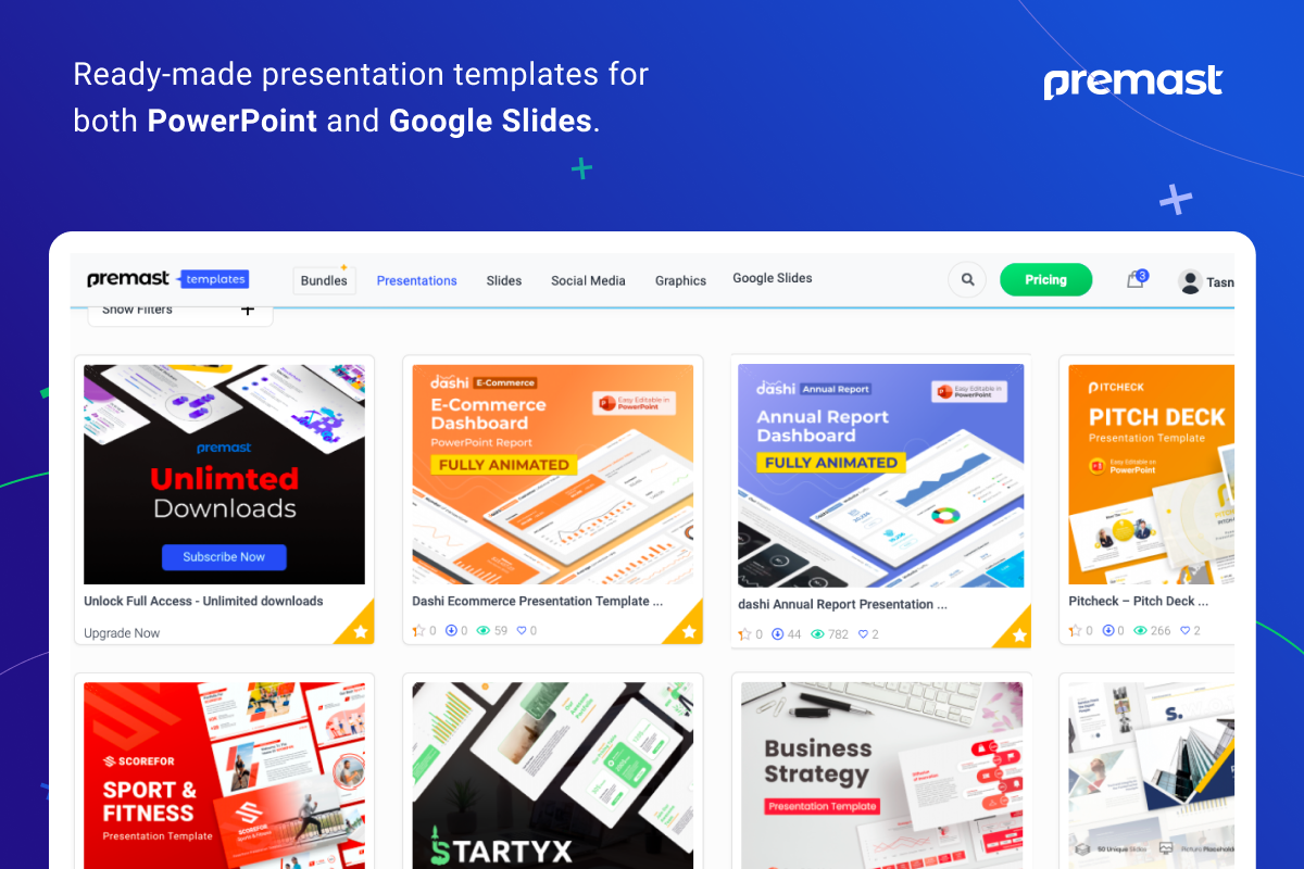 Presentation asset library