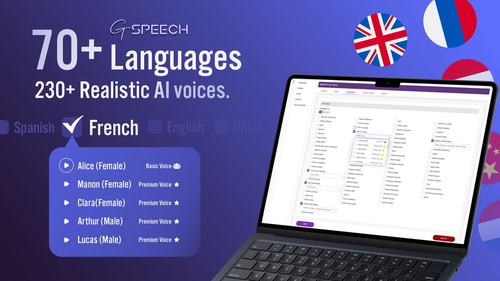 Audio translation Gspeech