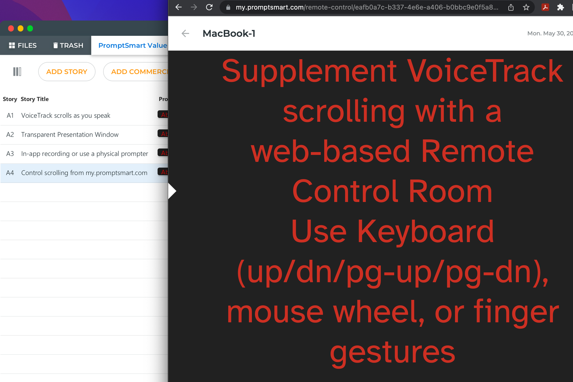 Web-based remote control