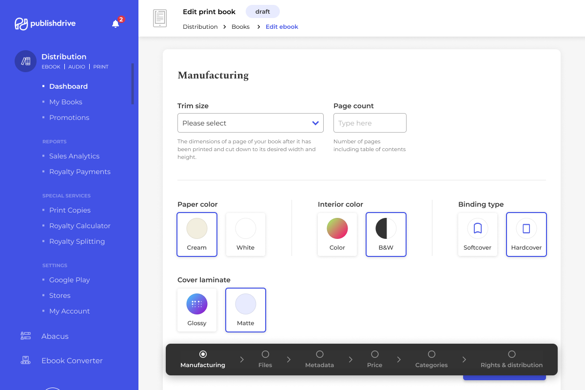 Manufacturing dashboard