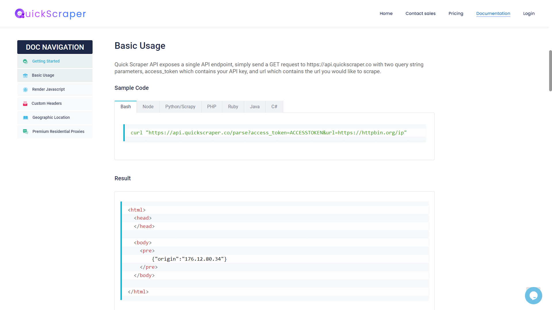 Basic usage documentation