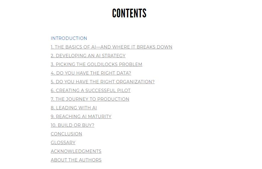 Table of contents