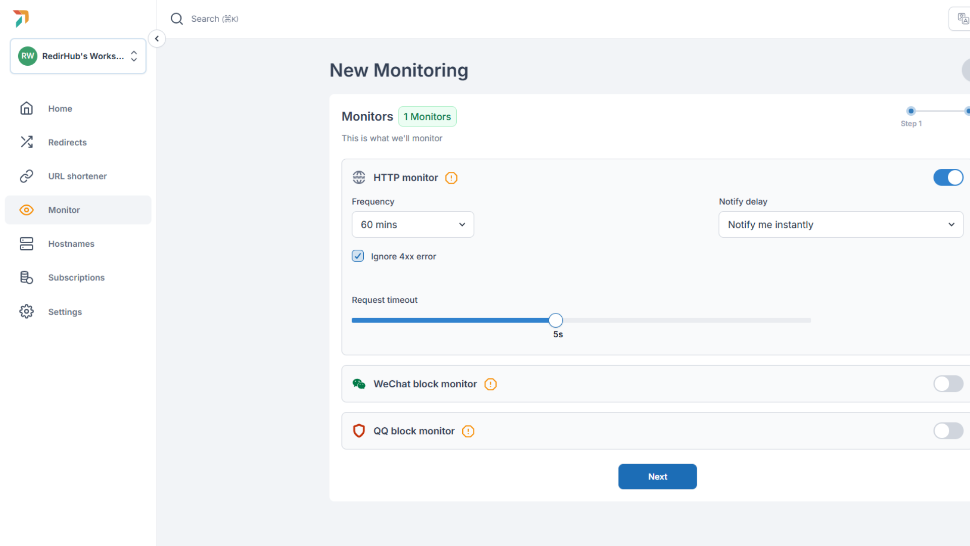 Automate link monitoring