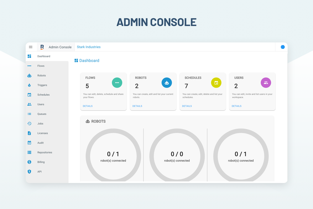 Admin console