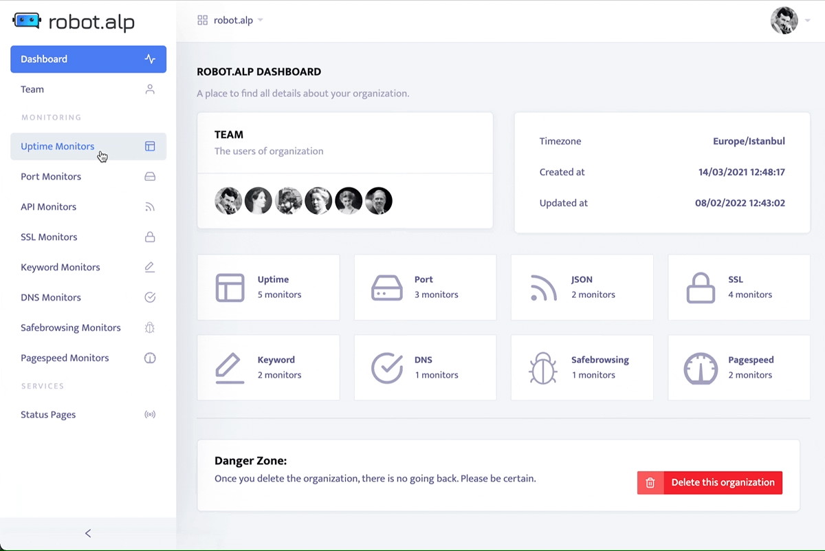 Regional notification dashboard