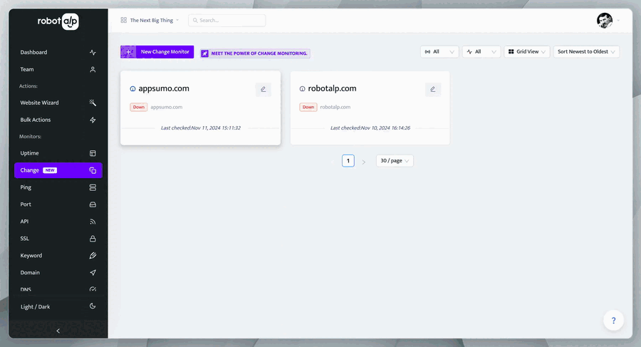 Change Monitoring tool