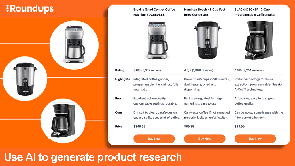 AI-generated product research