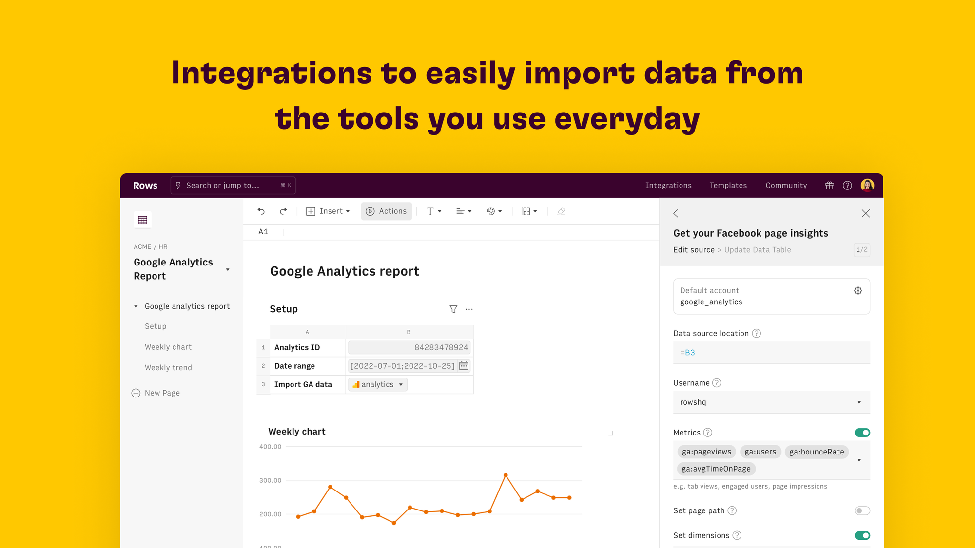 Built-in data integrations