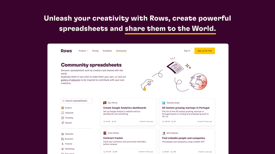 Rows - Modernize and share your spreadsheets | AppSumo
