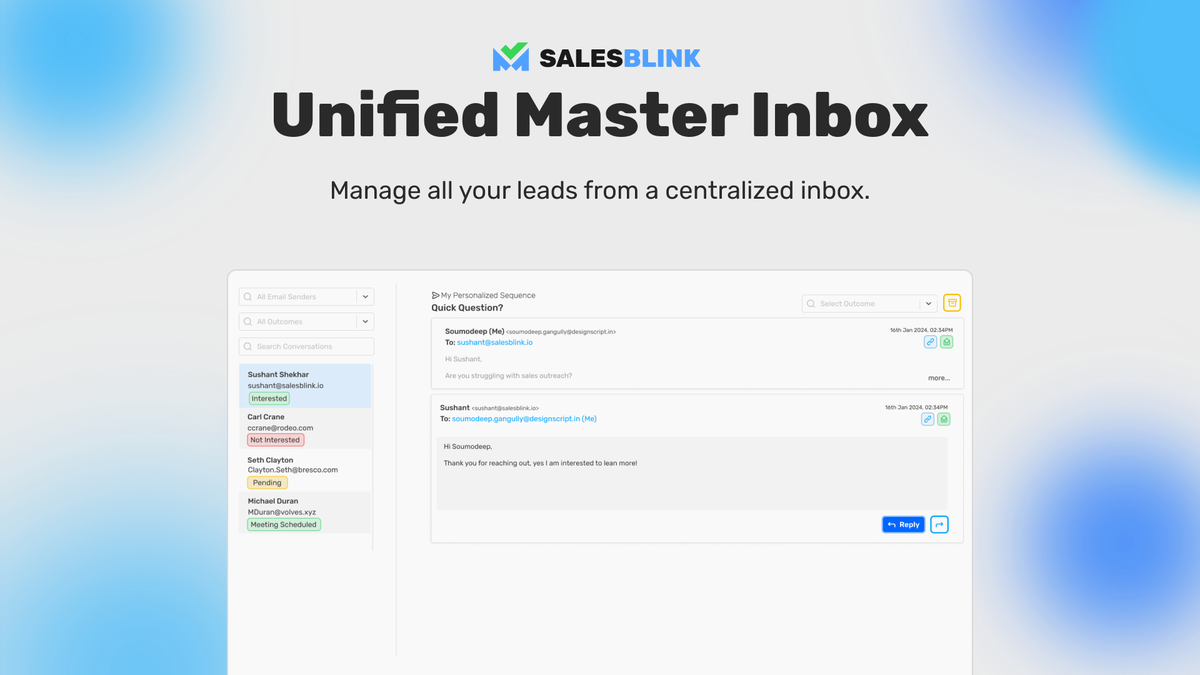 Manage every response from one unified inbox