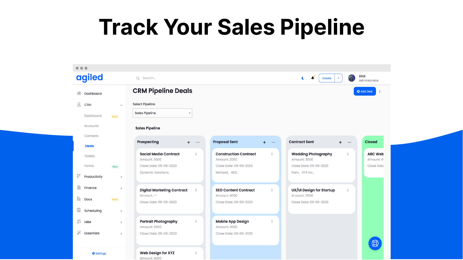 CRM and sales pipeline