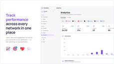 PosteAhora analytics dashboard showing views, likes and engagement across all connected social networks thumbnail