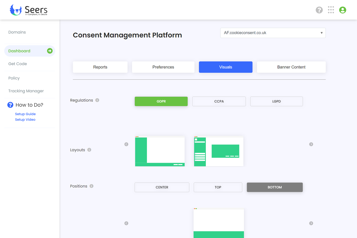 Consent management dashboard