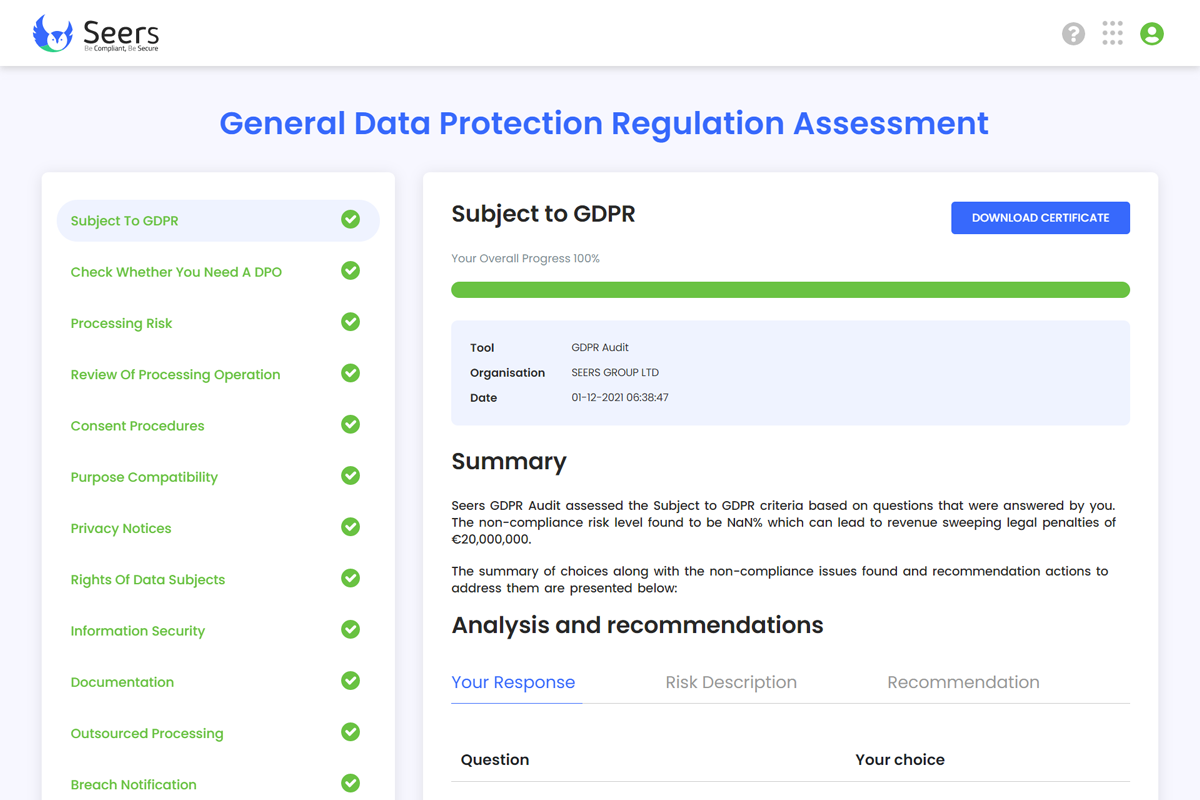 General data protection regulation