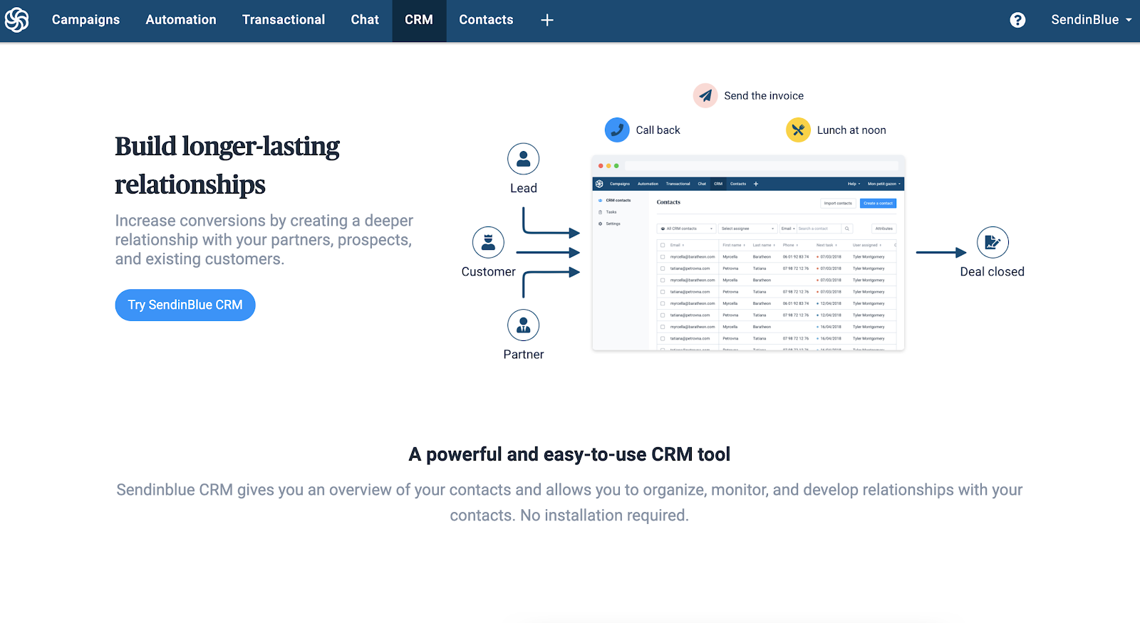 Powerful and easy-to-use CRM tool